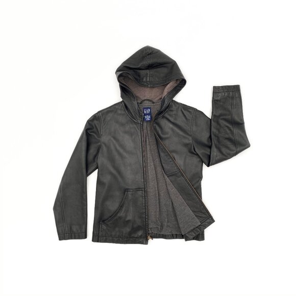 GAP | Vintage Hooded Leather Coat | VERY GOOD! - Picture 1 of 9